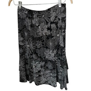 Y2K Floral Midi Skirt M Cottagecore